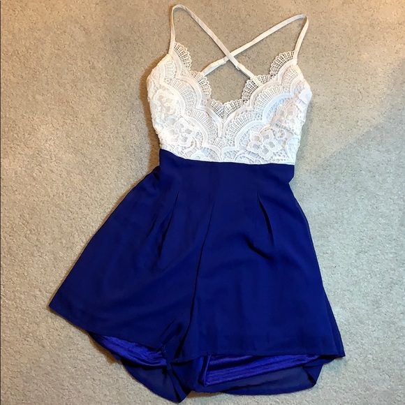 moxeay Pants - Moxeay scalloped lace floral romper